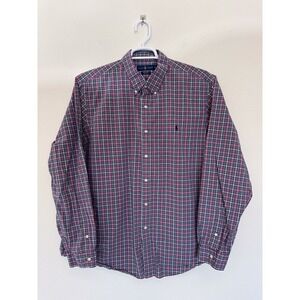 RALPH LAUREN Men's XXL Multicolor Plaid Cotton‎ Stretch Button Down Dress Shirt